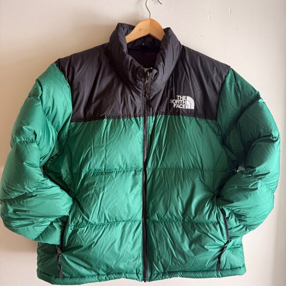 The North Face Nuptse Jacket | Women’s XXL | Black & Green | Vintage 700 Fill - Picture 5 of 6